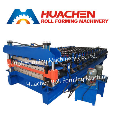 Fabricação de telhados de aço colorido polaco / Fabricação de painéis de telhado - Máquina de moldagem laminada de duas camadas laminada a frio