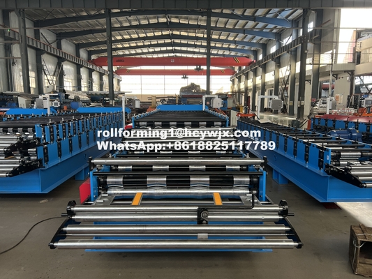 Máquina de moldagem de camadas duplas para placas de telhado metálicas de 15-20 m/min
