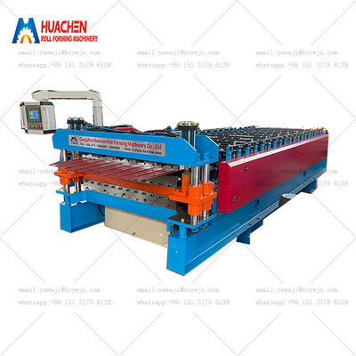Metal de camada dupla HC6/22 Trapezoidal telhado telhado de telhas de fabricação de rolos de formação máquina de nível superior mini pico