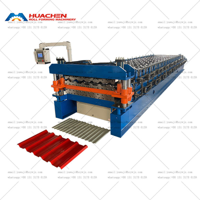 Máquinas de material de construção de dupla camada Roofing corrugado e máquina de formação de rolos de folhas trapezoidais