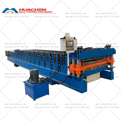 Máquina automática de moldagem de folhas de revestimento de telhados de metal de camada dupla versátil