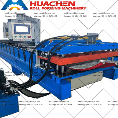Máquina de moldagem de rolos de telhado de metal para produção de velocidade 15m/min Diâmetro do eixo 70mm