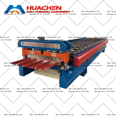 1220 mm Largura do material Máquina de moldagem de rolos de telhados de chapa de aço