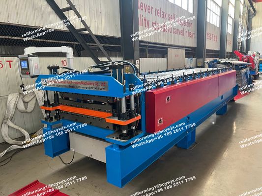 Máquina de moldagem de rolos de camadas duplas de painéis de telhado metálicos de 20M/min Tipo automático