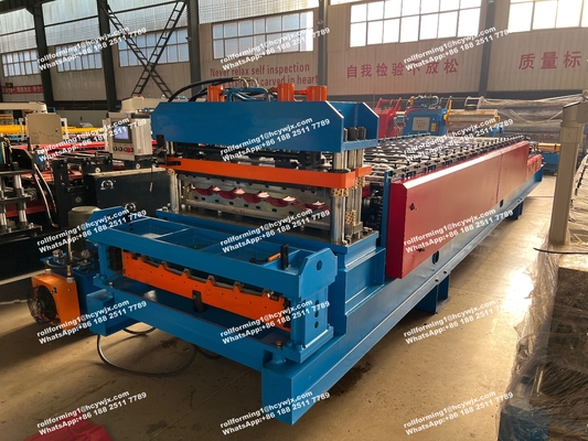 Rolo de formação da dupla camada de 18 estações que forma a máquina para os painéis de parede do telhado do metal
