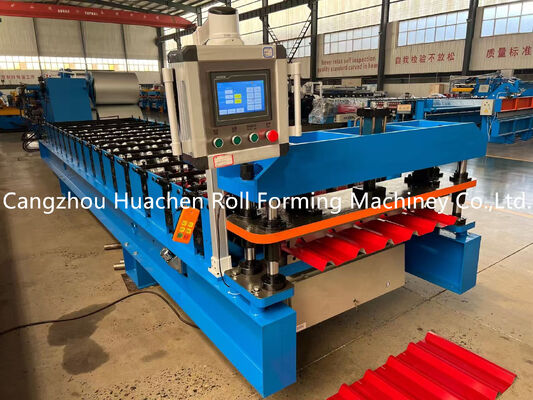 Máquina hidráulica de formação de rolos de painéis ondulados com 11 estações, 45# Aquecimento e revestimento de aço para fabricação de chapas de telhado a 15-20 m/min