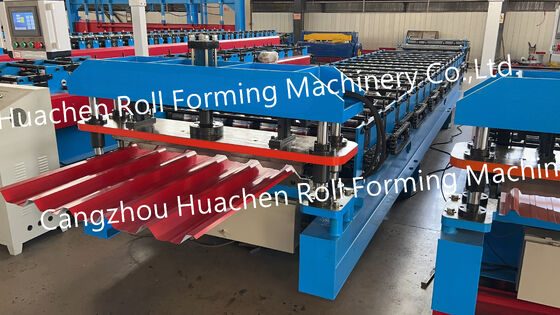 Máquinas e aparelhos de construção de materiais personalizados - Máquina de formação de chapas de revestimento de painéis de telhado de ferro trapezoidal
