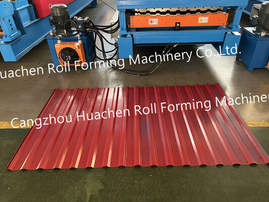Máquina de fabrico de chapas de ferro colorido laminadas de azulejos vidrados ondulados - máquina de moldagem de duas camadas