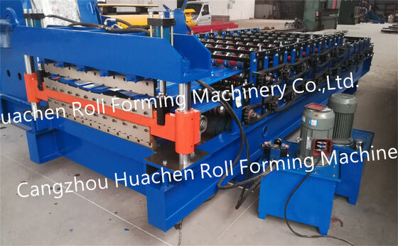 Fabricação de telhados de aço colorido polaco / Fabricação de painéis de telhado - Máquina de moldagem laminada de duas camadas laminada a frio