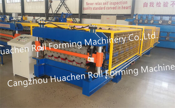 Fabricação de telhados de aço colorido polaco / Fabricação de painéis de telhado - Máquina de moldagem laminada de duas camadas laminada a frio
