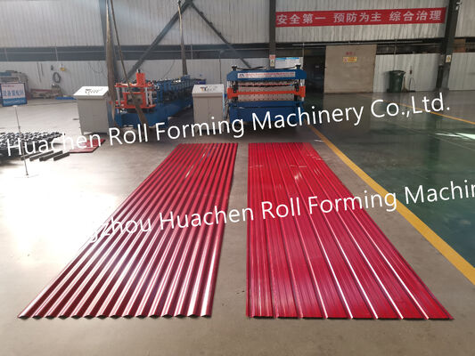 Trapezoidal ondulado vidrado passo telha de pressão telhado Roofing Sheet Roll Ex-formando máquina de fazer máquinas preço fabricante