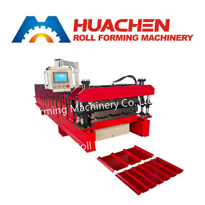 Máquina formadora de rolos de telhado trapezoidal totalmente automático para painéis de telhado de metal
