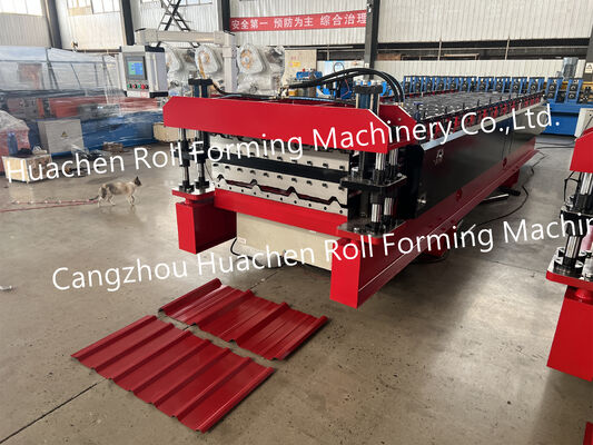 Máquina formadora de rolos de telhado trapezoidal totalmente automático para painéis de telhado de metal