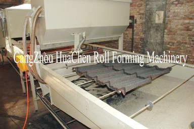 Rolo revestido de pedra da telha do rood do metal que forma a linha de produção capacidade alta