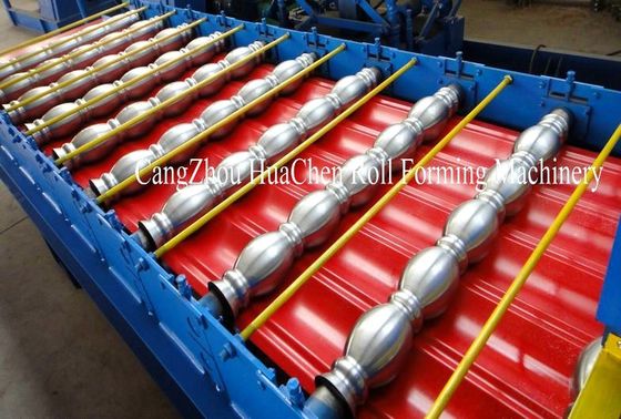 Máquina de moldagem de rolos de dupla camada para fabricação de chapas de telhado com controle PLC de largura de 1250 mm e produtividade de 20 m/min