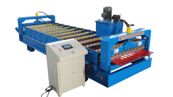Rolo trapezoidalmente do painel de parede do telhado que forma o tela táctil anterior do rolo da chapa metálica da máquina