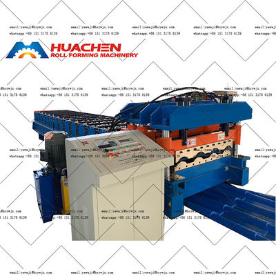 0.3-0.6mm Espessura do material Máquina de moldagem de rolos de telhas de telhas com diâmetro de eixo de 70mm