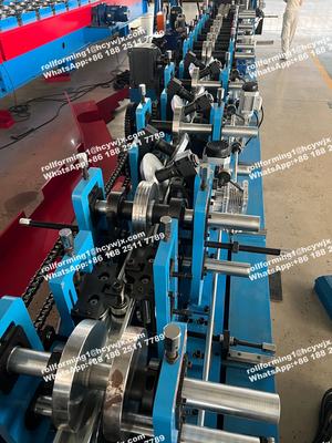 Máquina de conformação de rolos intercambiável para perfilados C Z Purlin com ajuste automático de 80 a 300 mm
