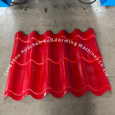 Estação de formação personalizada 13-22 Máquina de formação de rolos de azulejos de telhado de metal com tensão de 380V e potência de 5,5 + 4KW para azulejos de aço coloridos