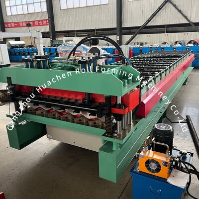 16 estações Alumínio Roof Glazed Tile Roll Forming Machine com 1220 mm de largura e Chain Drive