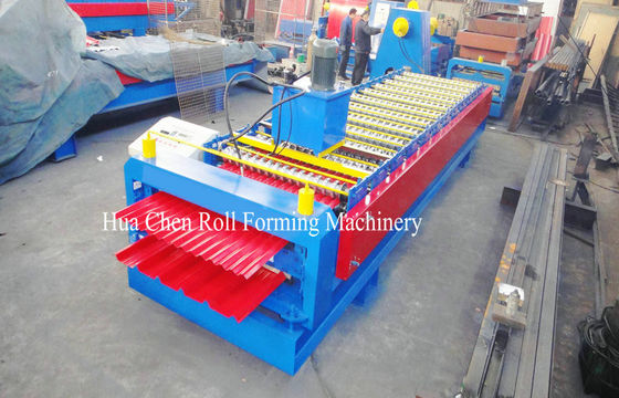 Rolo da chapa de aço da cor do painel do telhado da dupla camada que forma a máquina com 12/13 fileiras