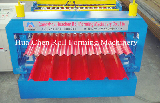 Rolo da chapa de aço da cor do painel do telhado da dupla camada que forma a máquina com 12/13 fileiras