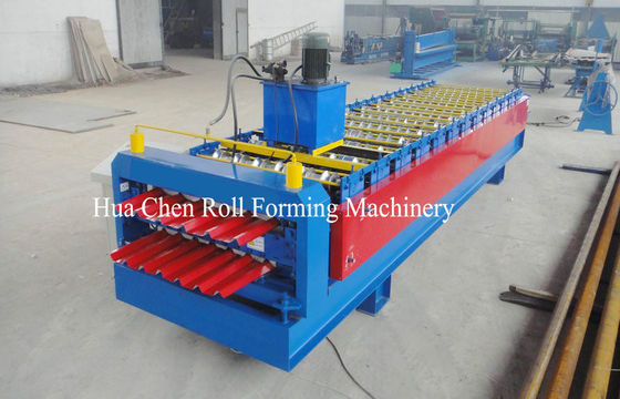 Rolo do painel do telhado da dupla camada da placa de aço da cor que forma a largura da máquina 1200/1250mm