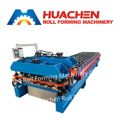 Máquina de formação de rolos de metal ondulado Folha de telhado de ferro ondulado Fabricação de engrenagens e rolamentos de alta produtividade