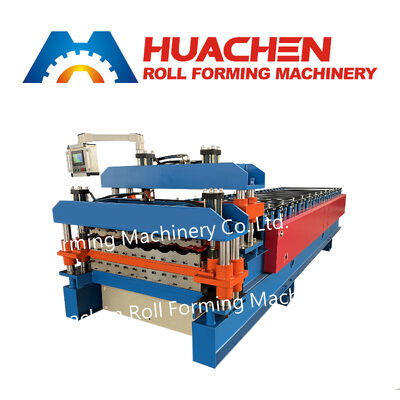 Máquina formadora de rolos de telhado trapezoidal totalmente automático para painéis de telhado de metal